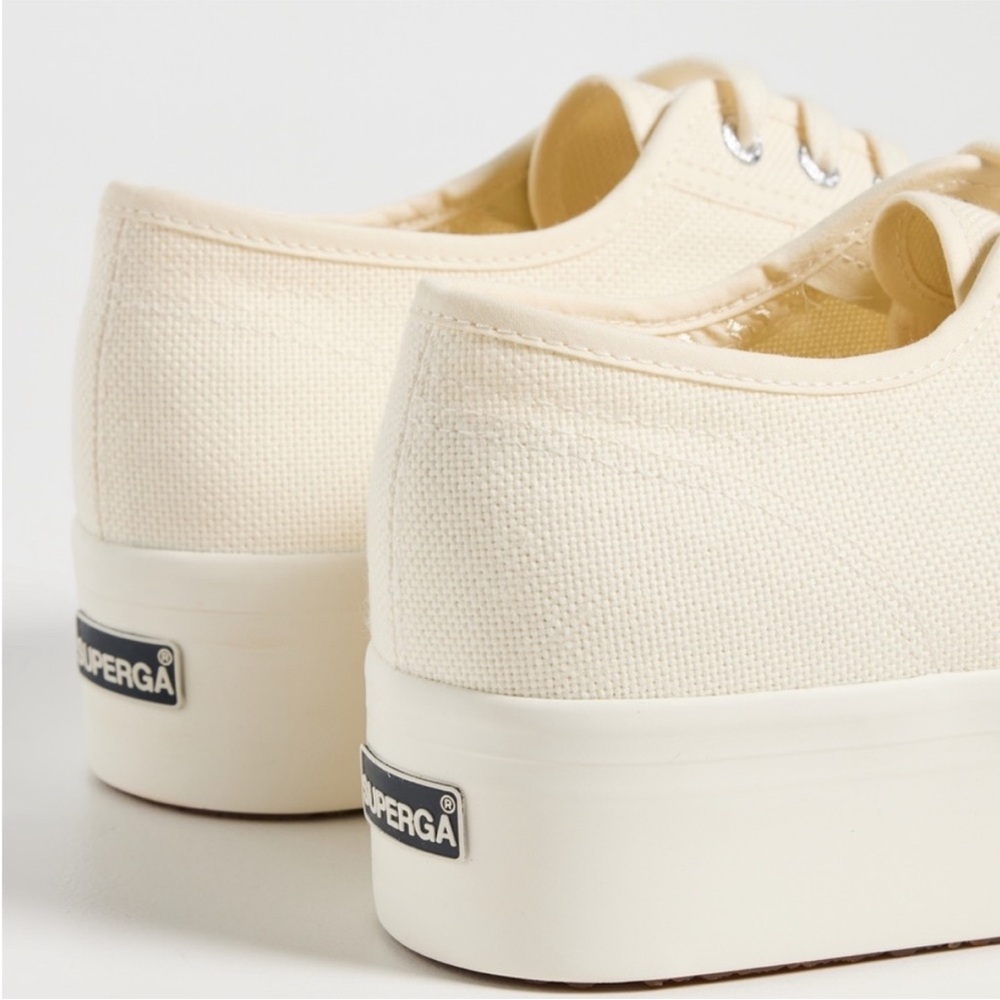 Superga Women's 2790 Beige-Natural Canvas Platform Sneaker—7.5 - Picture 11 of 13